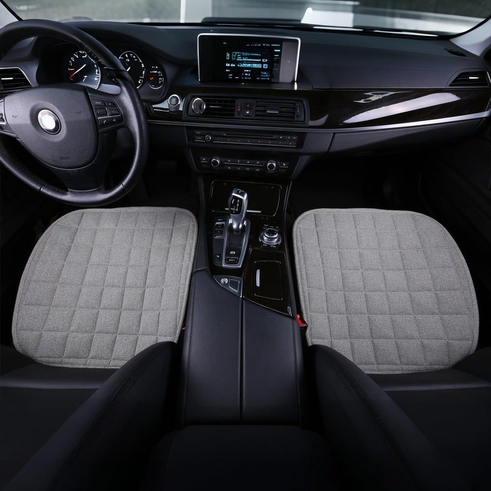 Suninbox linen seat cover back panel showing a non-slip surface for steady driving.