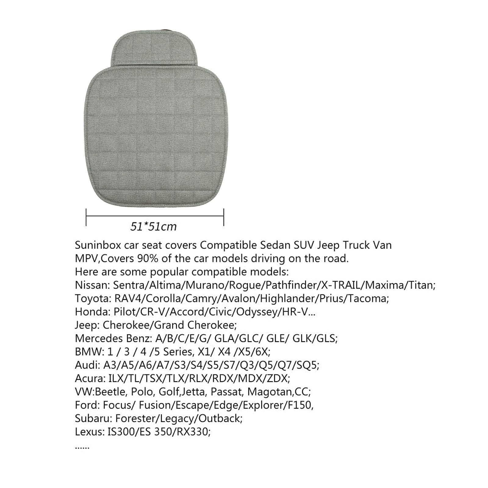 Suninbox linen seat cover is easy to clean and machine washable.