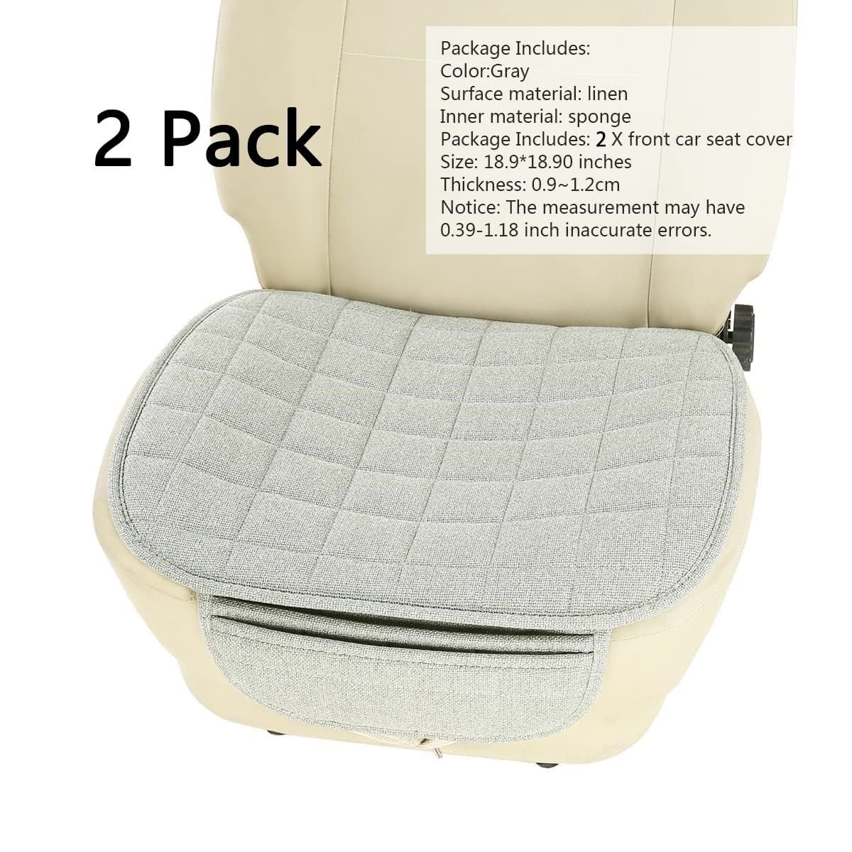 Suninbox linen seat cover storage pocket for quick access to essentials.