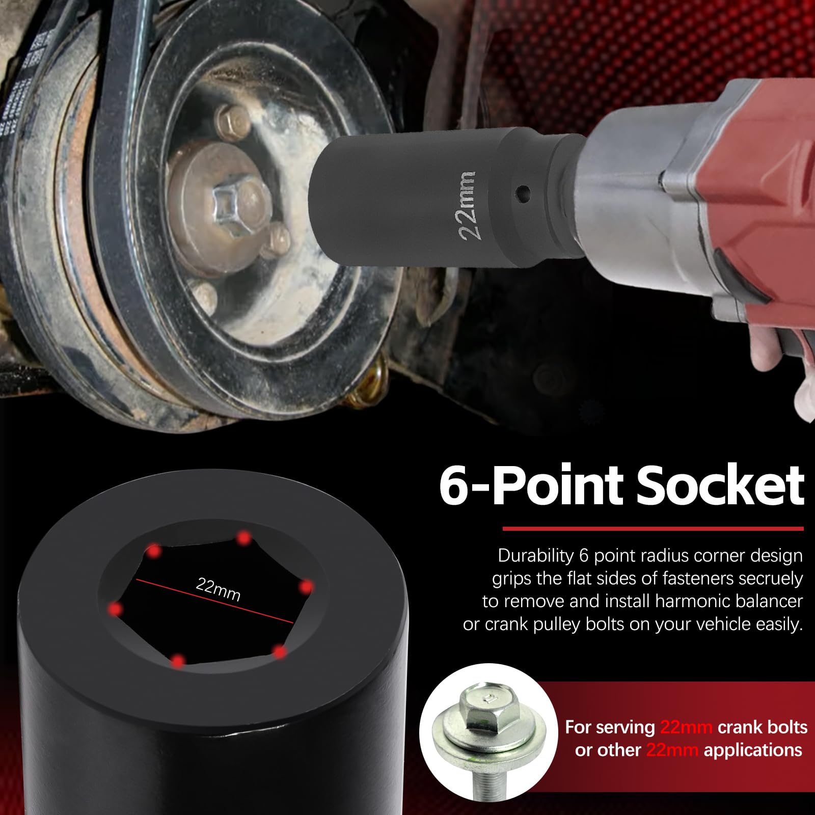 Sunluway heat-treated steel provides extended durability for high-torque impact use.