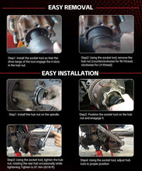 Sunluway 27353 center tube aids alignment for quick, accurate axle nut removal