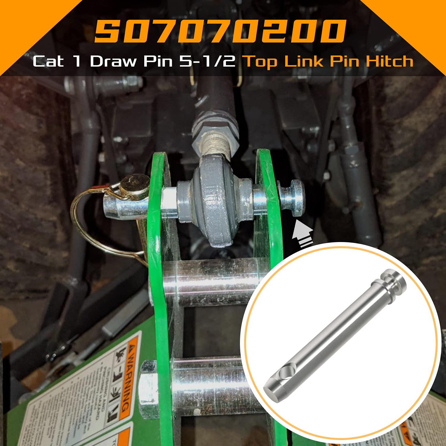 Sunluway top-link pin cat 1 demonstrates Category 1 hitch compatibility.