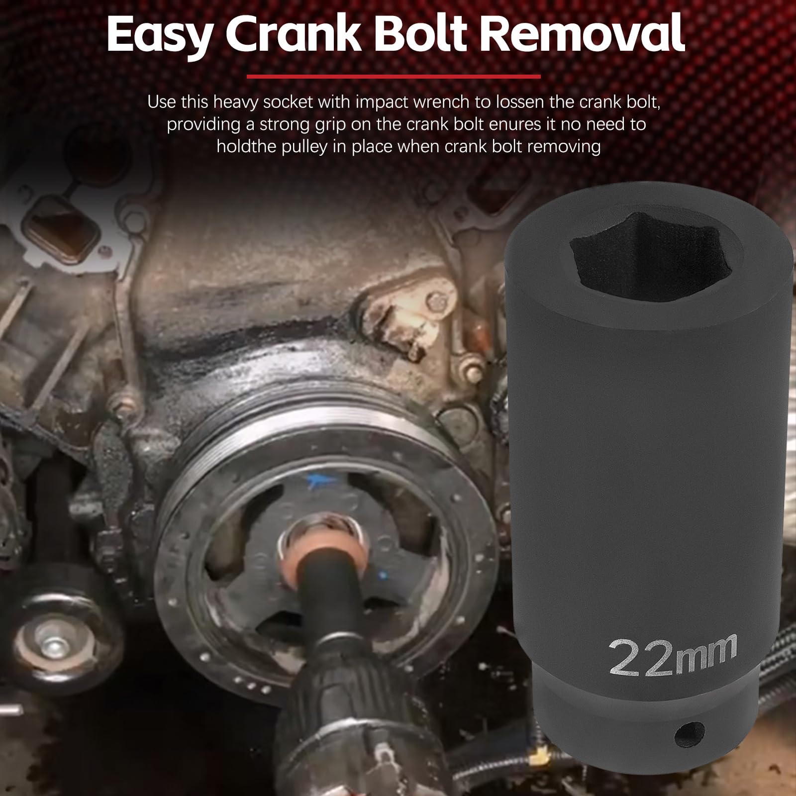 Sunluway easy-to-use tool for quick crank bolt removal with 1/2-inch drive