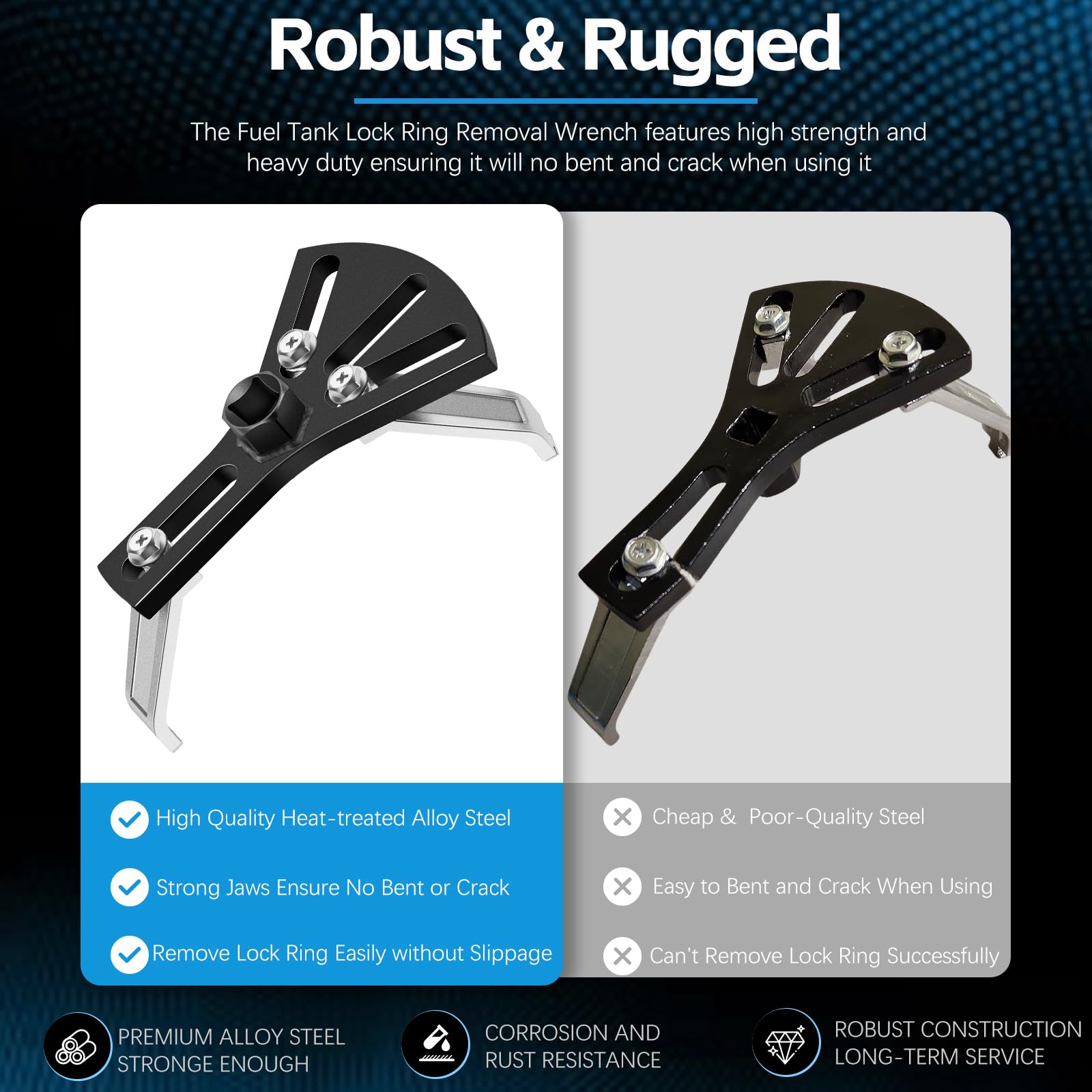 Sunluway lock ring tool in action for easy fuel pump service