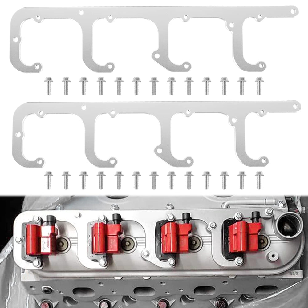 Sunluway LS engine coil bracket front view highlighting secure mounting on valve covers.