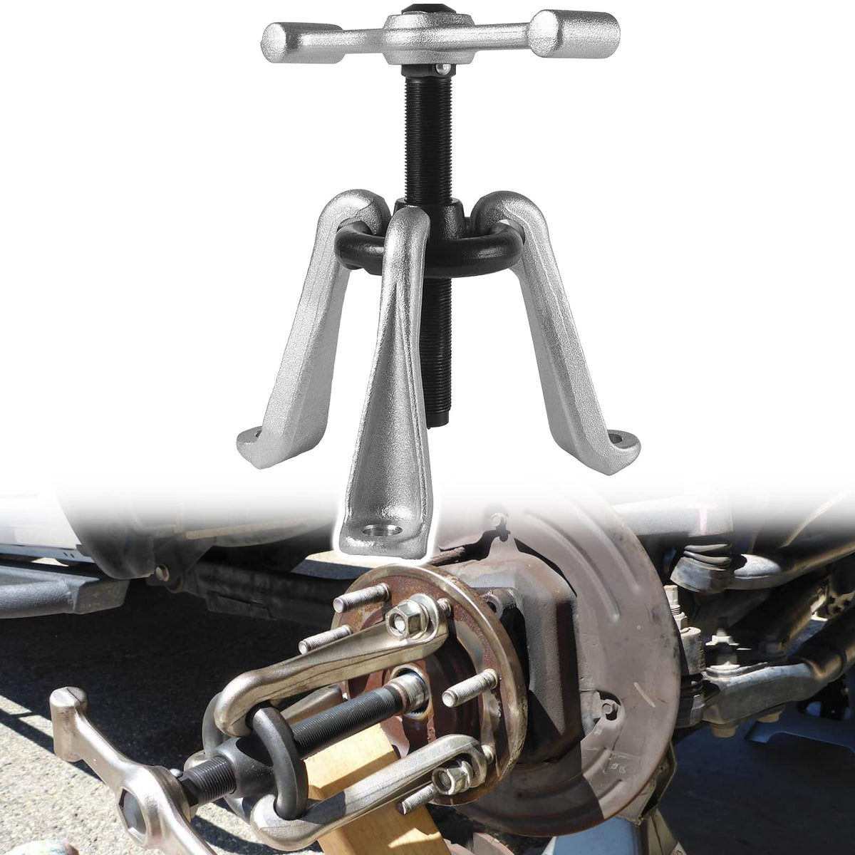 Sunluway universal hub puller in action for damage-free hub removal