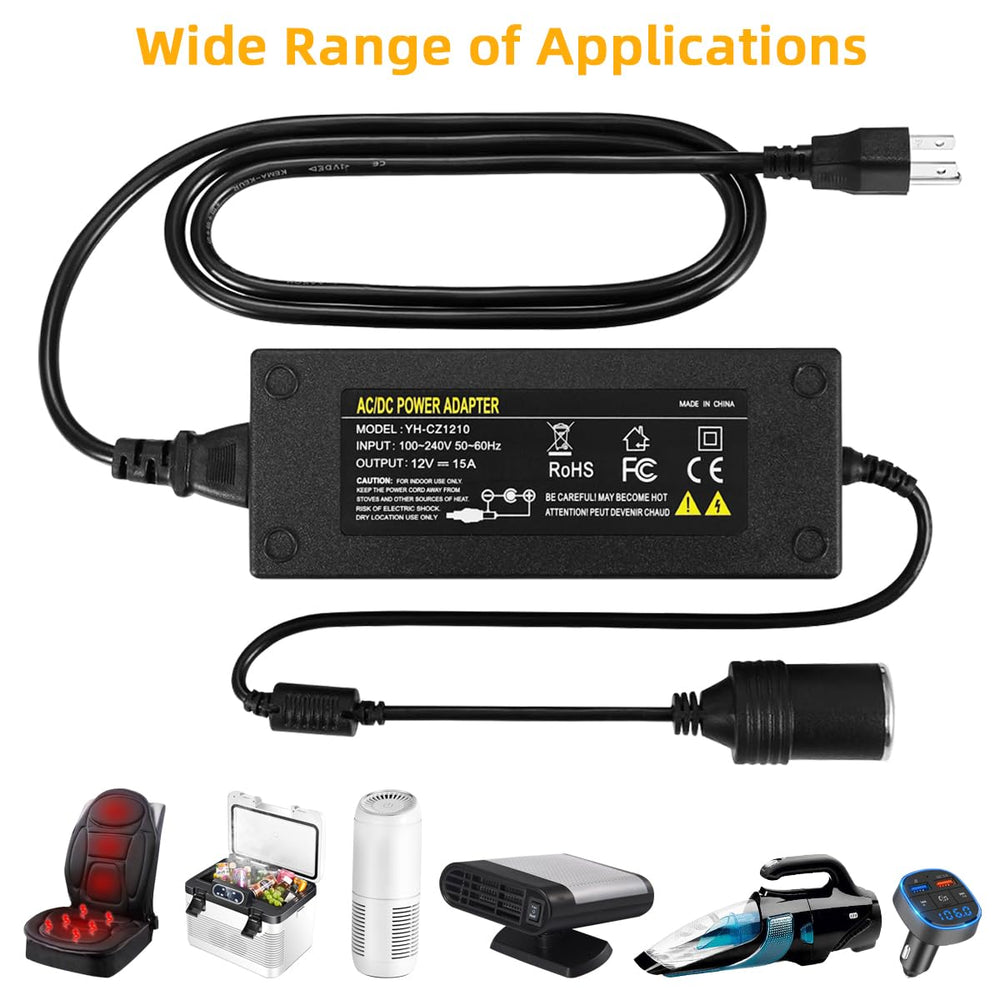 SUNMEG 180W converter 7-28ft cable enables flexible indoor and outdoor use.
