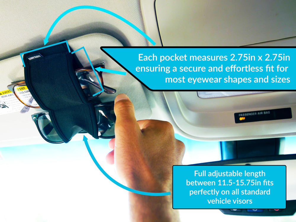 Sunny Sleeve easy glasses retrieval while driving or parking