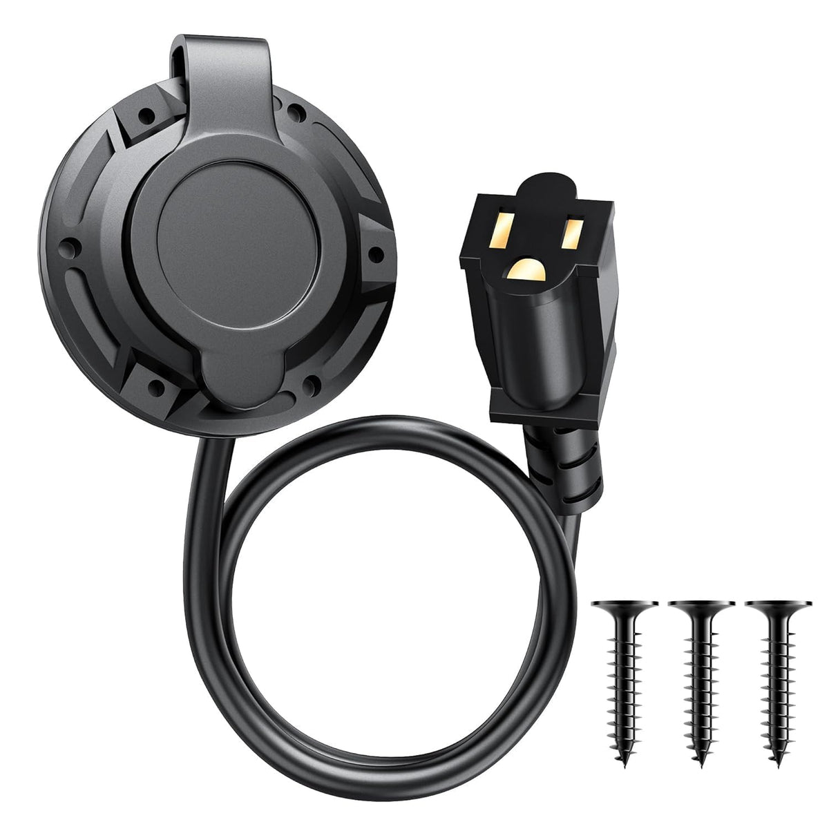 SunnyLith 20A 125V port plug inlet for reliable shore power outdoors.