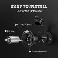 SunnyLith flush-mount flange inlet installs easily with no rewiring.