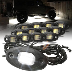 SUNPIE 12 pods white rock lights with aluminium base for high-heat durability.