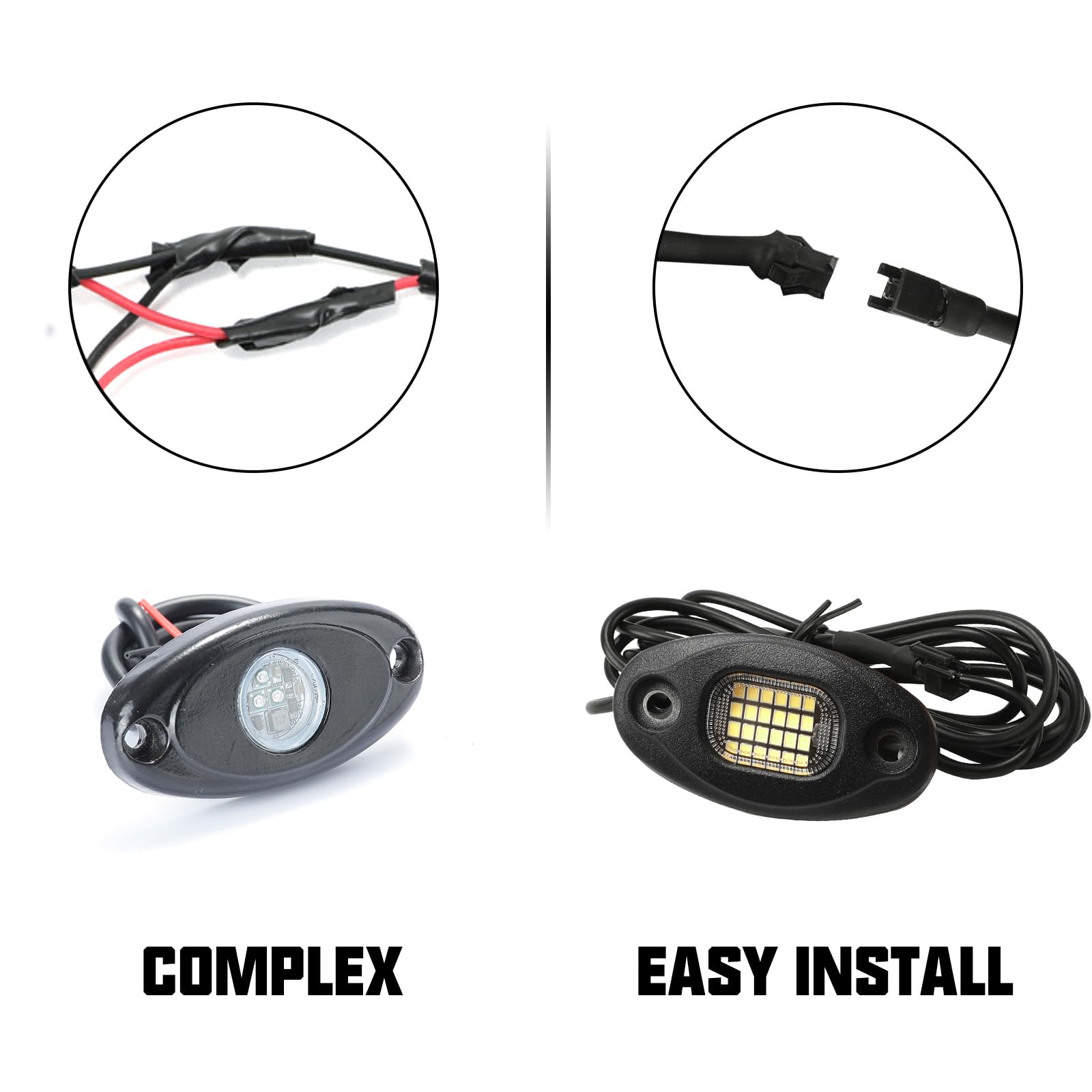 SUNPIE 24 high-power chips for bright ground coverage on trails.