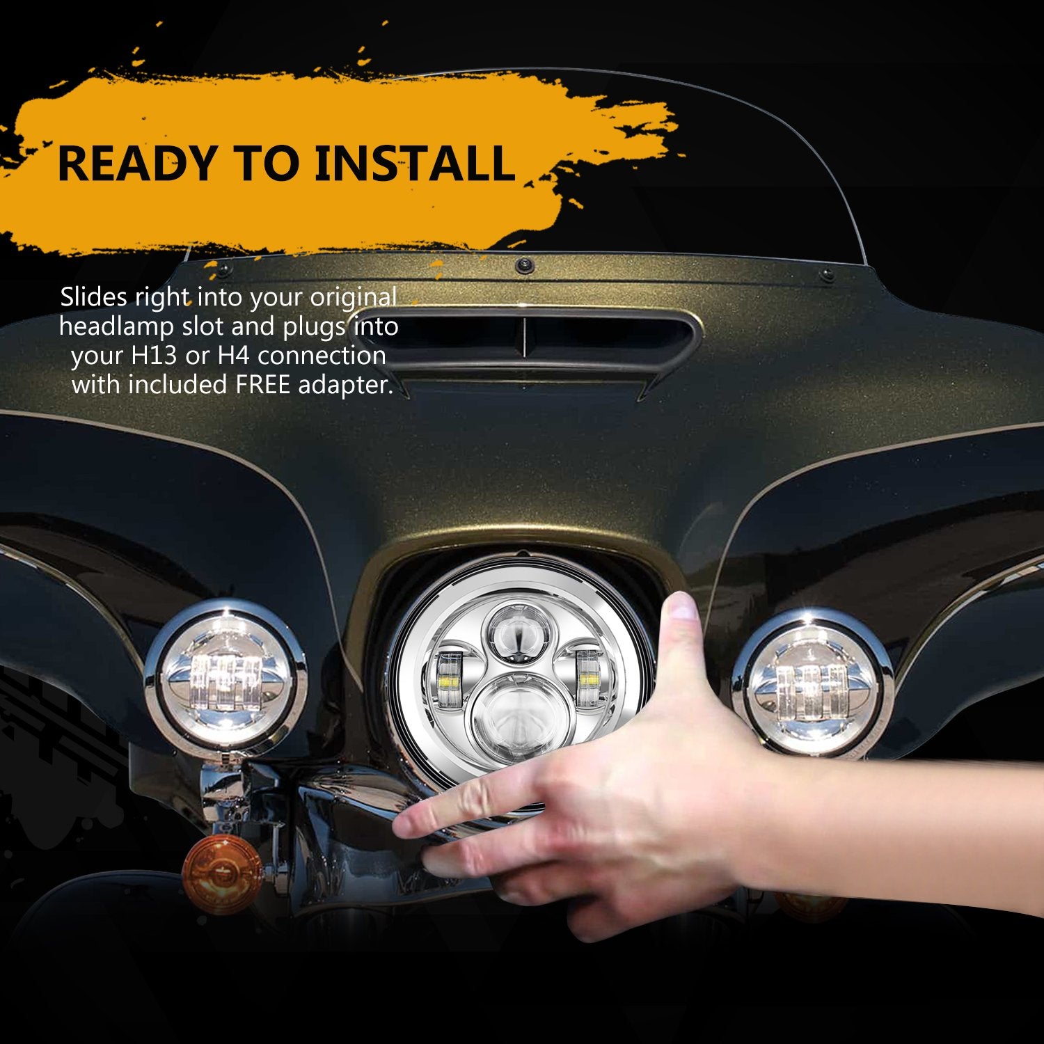 SUNPIE IP67 waterproof rating emphasized for rain and off-road use.