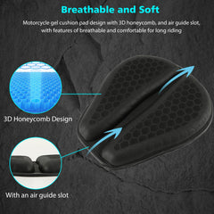 SUNPIE universal-fit curved shape adapts to most motorcycle seats.