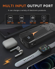 SUNPOW built-in LED flashlight with multiple modes for emergencies.