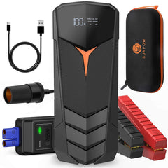 SUNPOW lithium jump starter with 2000A peak power for quick vehicle boosts.
