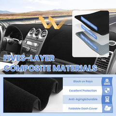 Sunsdrew Altima dash cover reduces glare for clearer daytime visibility.