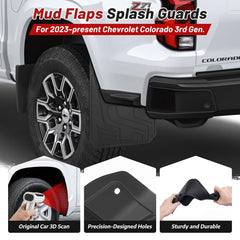 Sunsdrew mud flaps rear-right on Colorado reduce splash for rear passengers