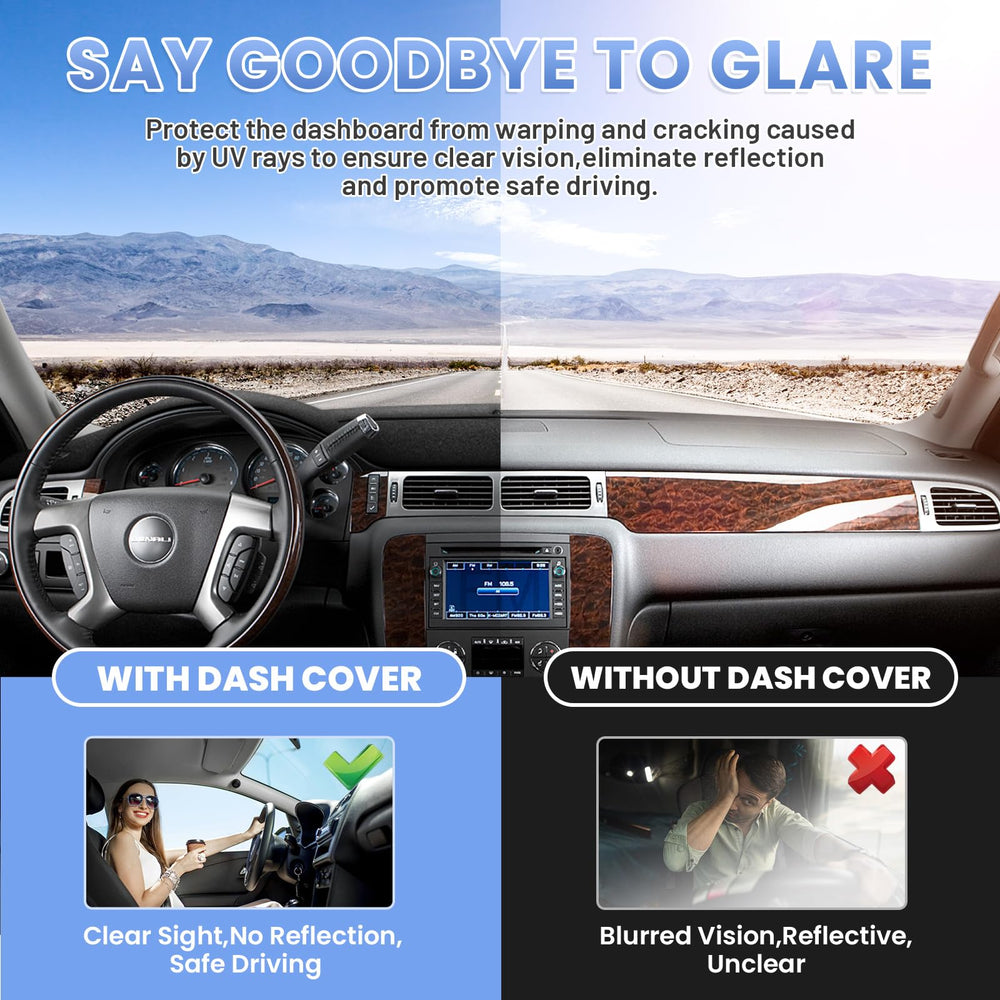 Sunsdrew anti-glare dash cover lowers reflections for safer driving.