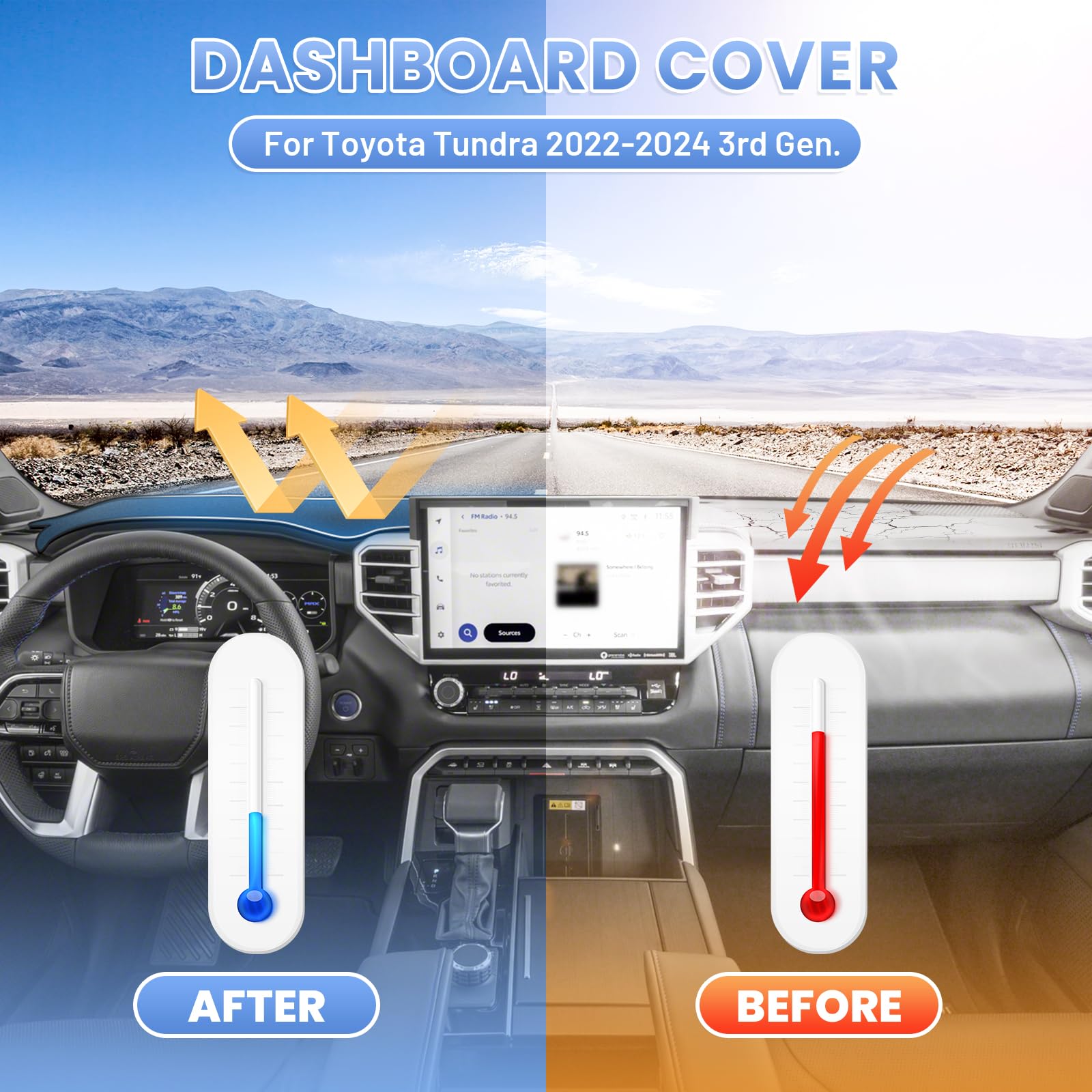 Sunsdrew dash cover with nonslip mesh prevents sliding during drives