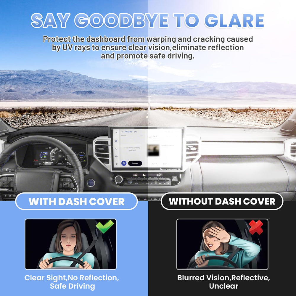 Sunsdrew dash cover shields the dashboard from sun exposure and UV rays