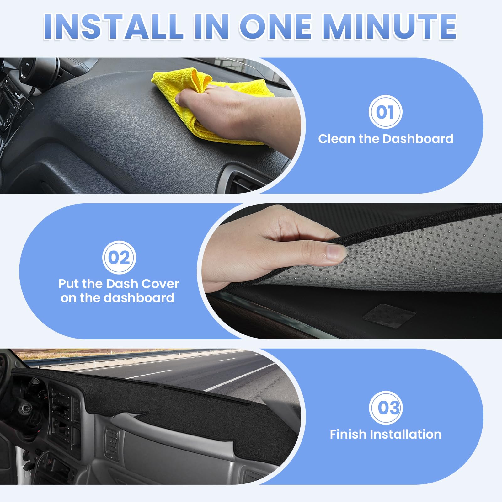 Sunsdrew dash protector designed for Yukon and Suburban interiors.