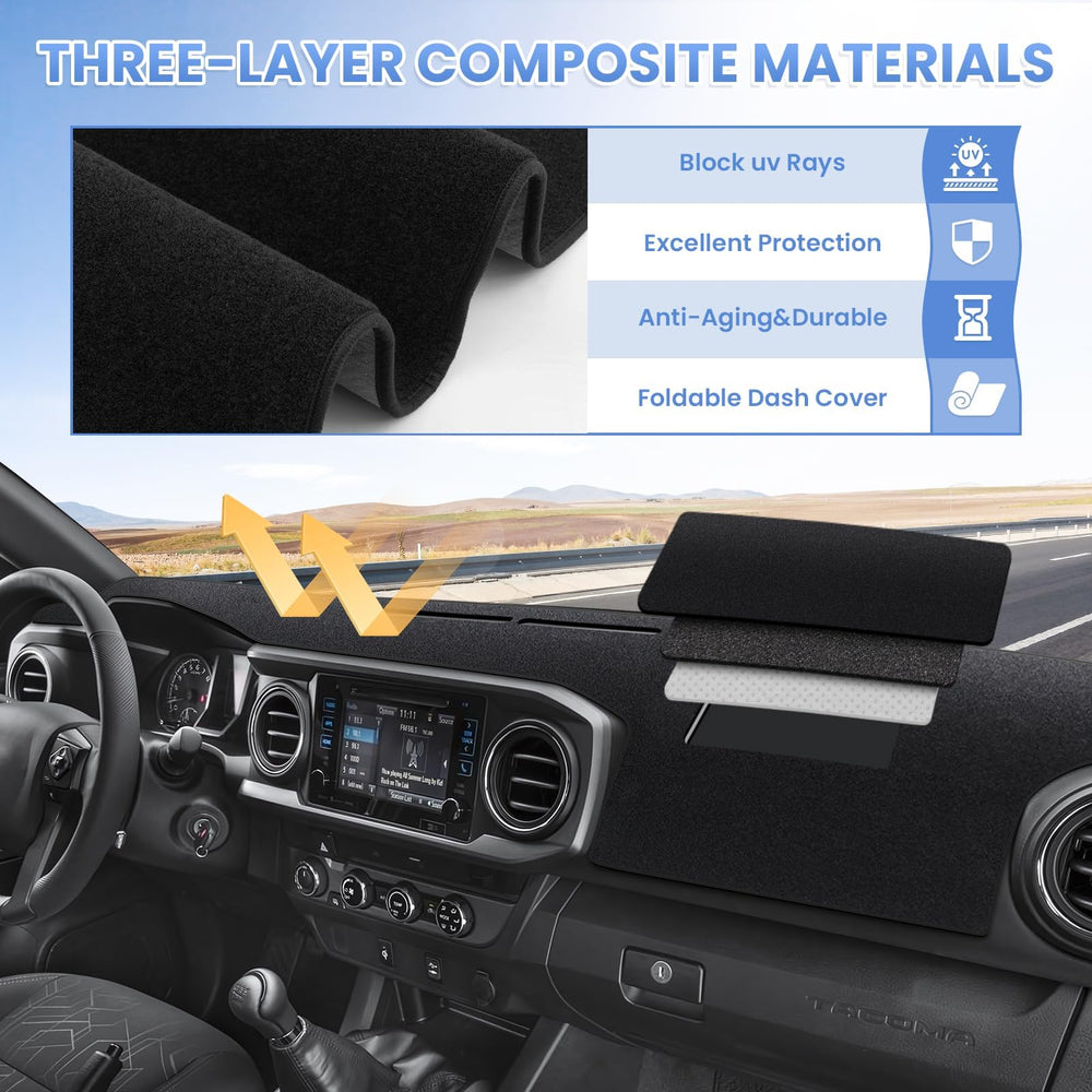 Sunsdrew dash mat reduces windshield glare for safer daylight driving.