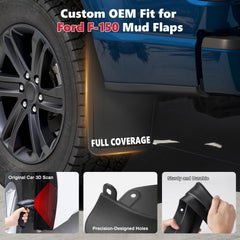 Sunsdrew F-150 mud flaps front right shield against spray and road debris.