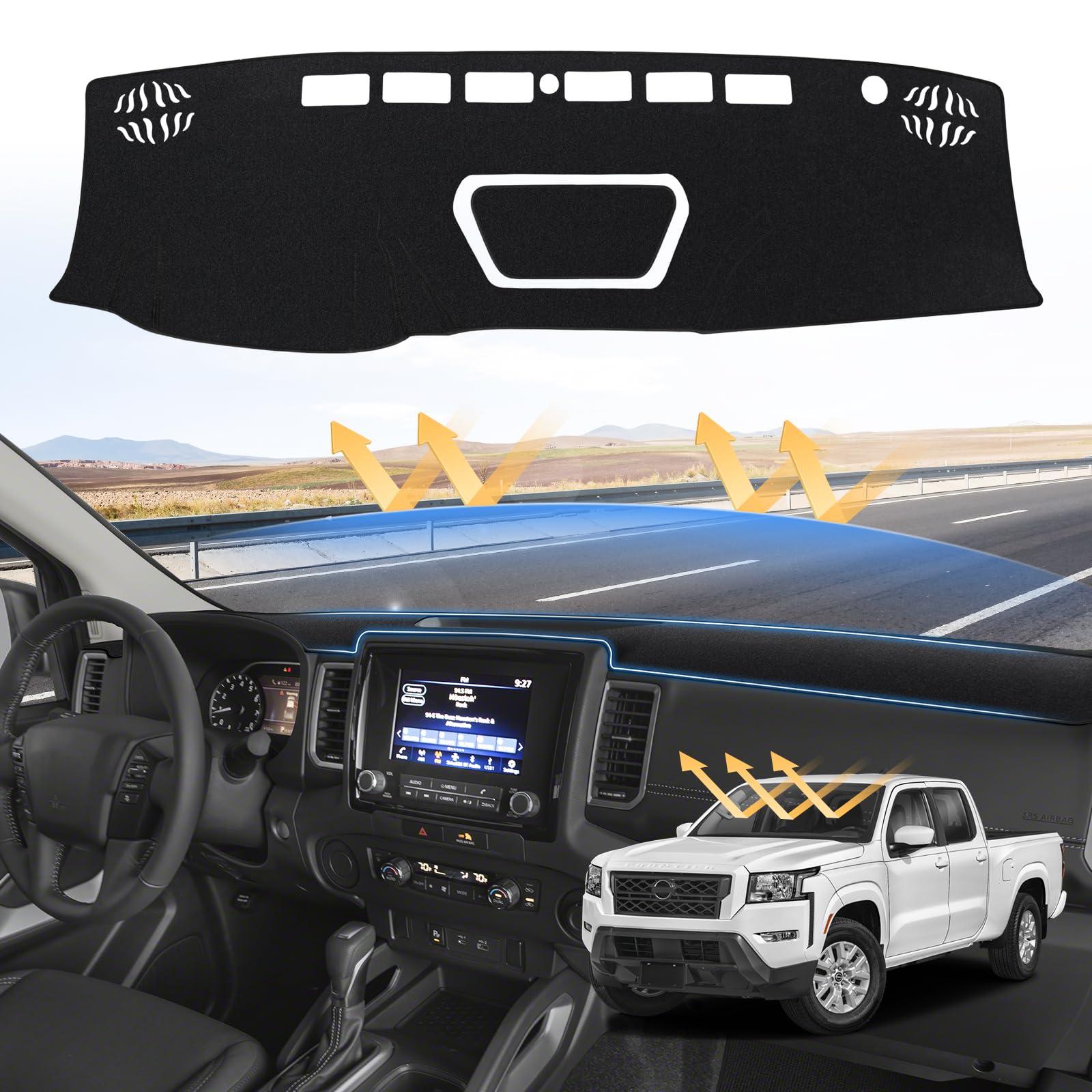 Sunsdrew Frontier dash cover fit; precise alignment for a cleaner interior look.