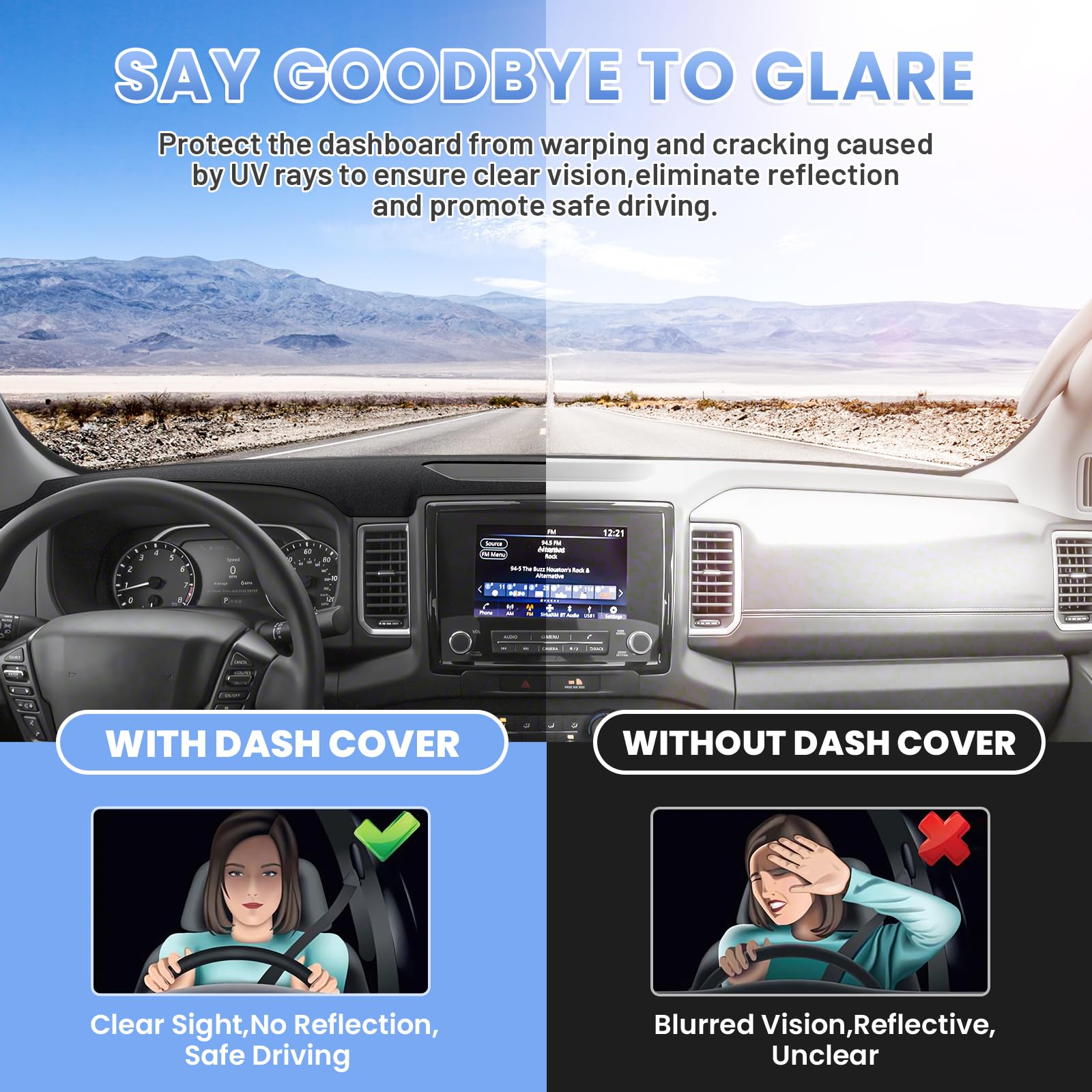 Sunsdrew Frontier dash UV protection keeps the dashboard looking new.