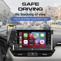 Sunsdrew RAV4 phone holder mounted on air vent for easy reach.
