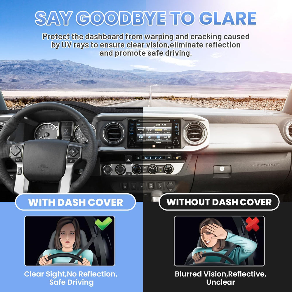 Sunsdrew suede dashboard cover adds premium texture while shielding from sun.