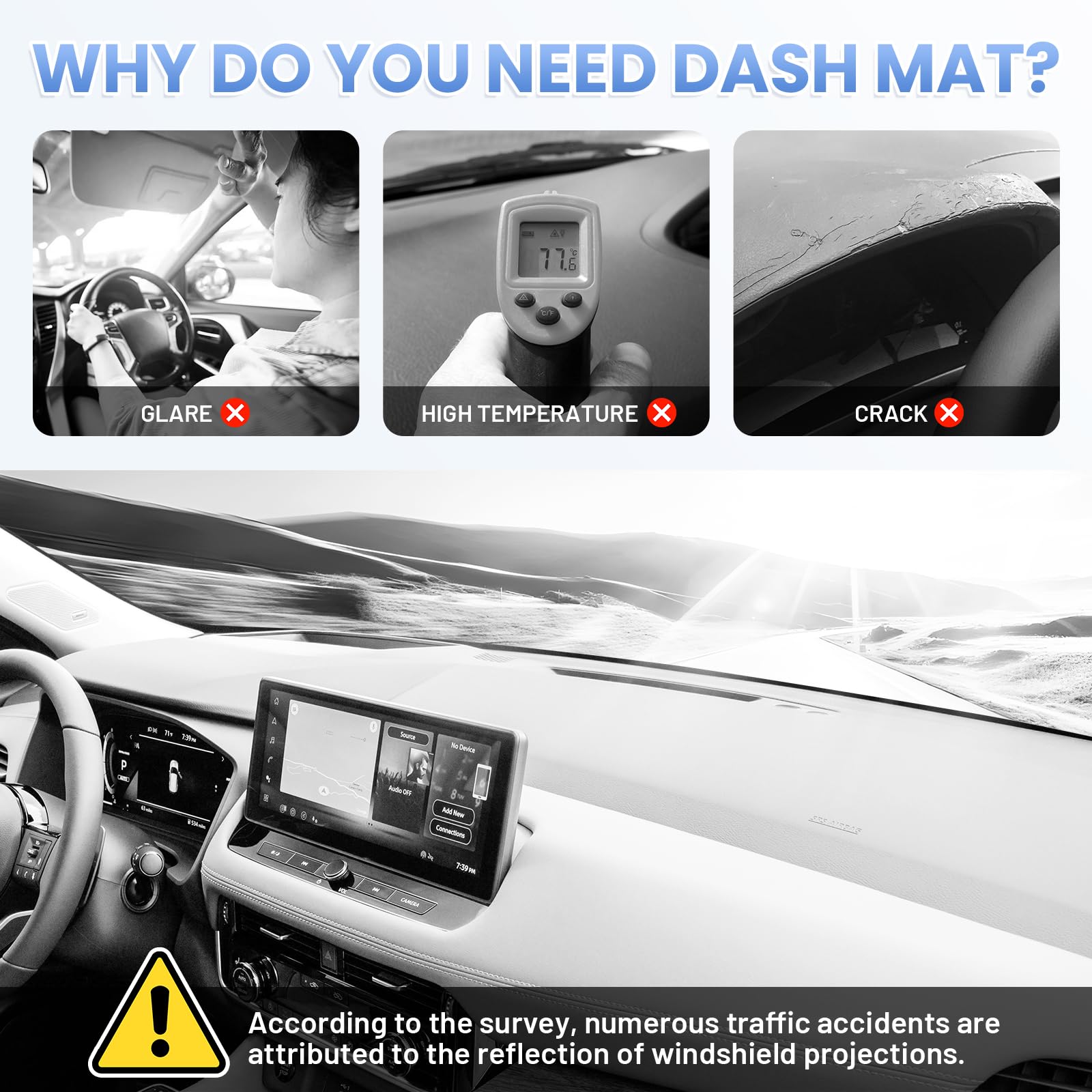 Sunsdrew dashboard protection guards plastic from sun damage.