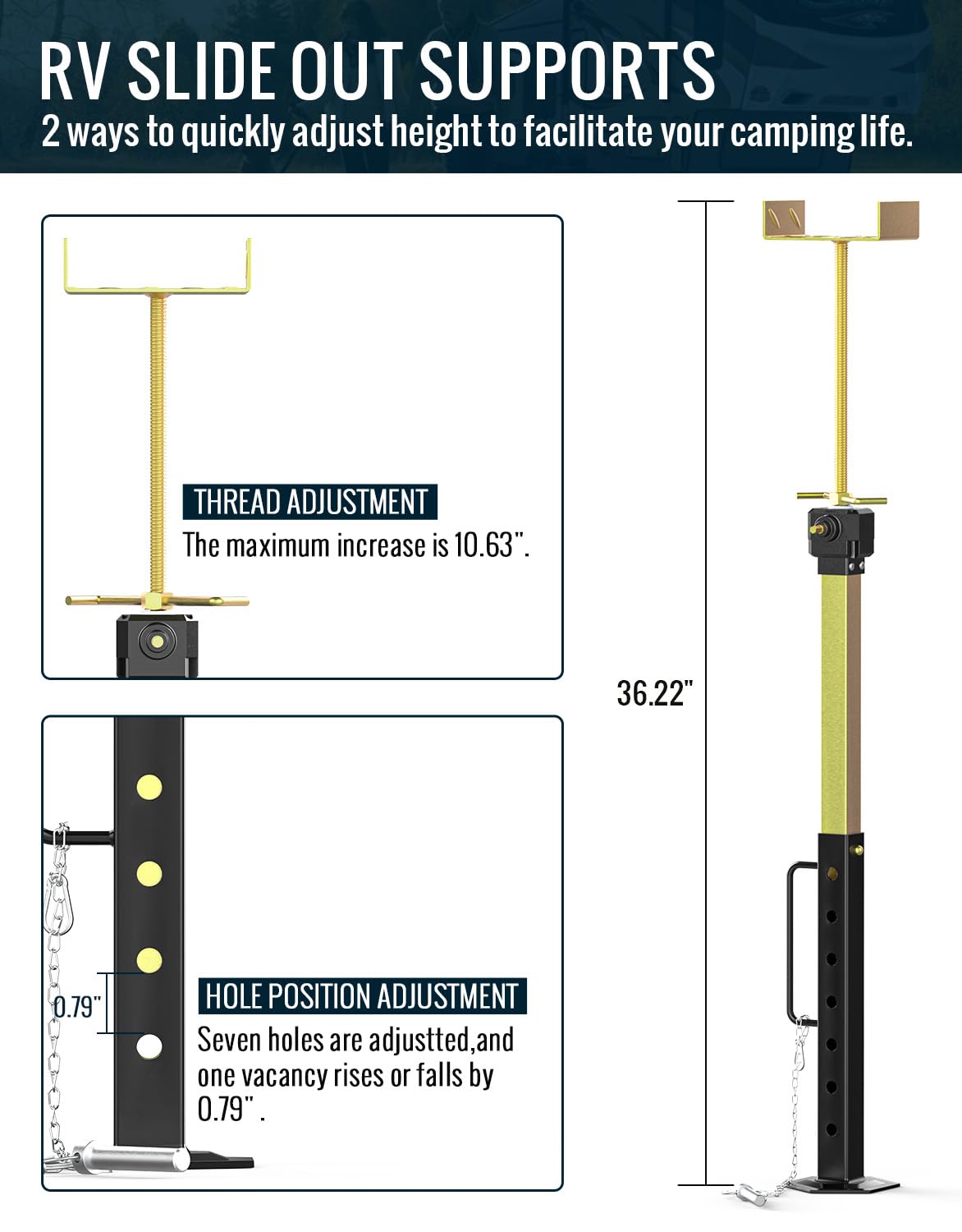 SUNSHINE FARMRE stabilizer jack base design provides stable support on uneven surfaces