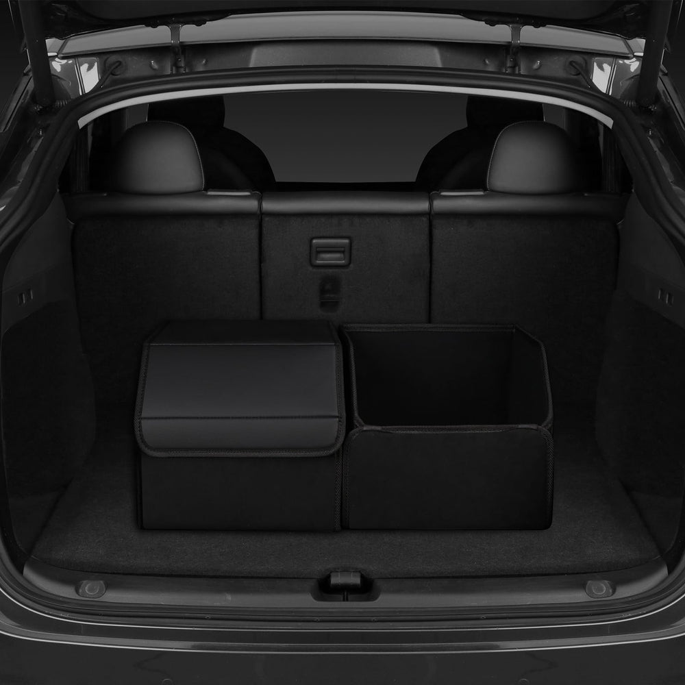 Sunshine Sky collapsible suede velvet box folded to save space in the trunk.