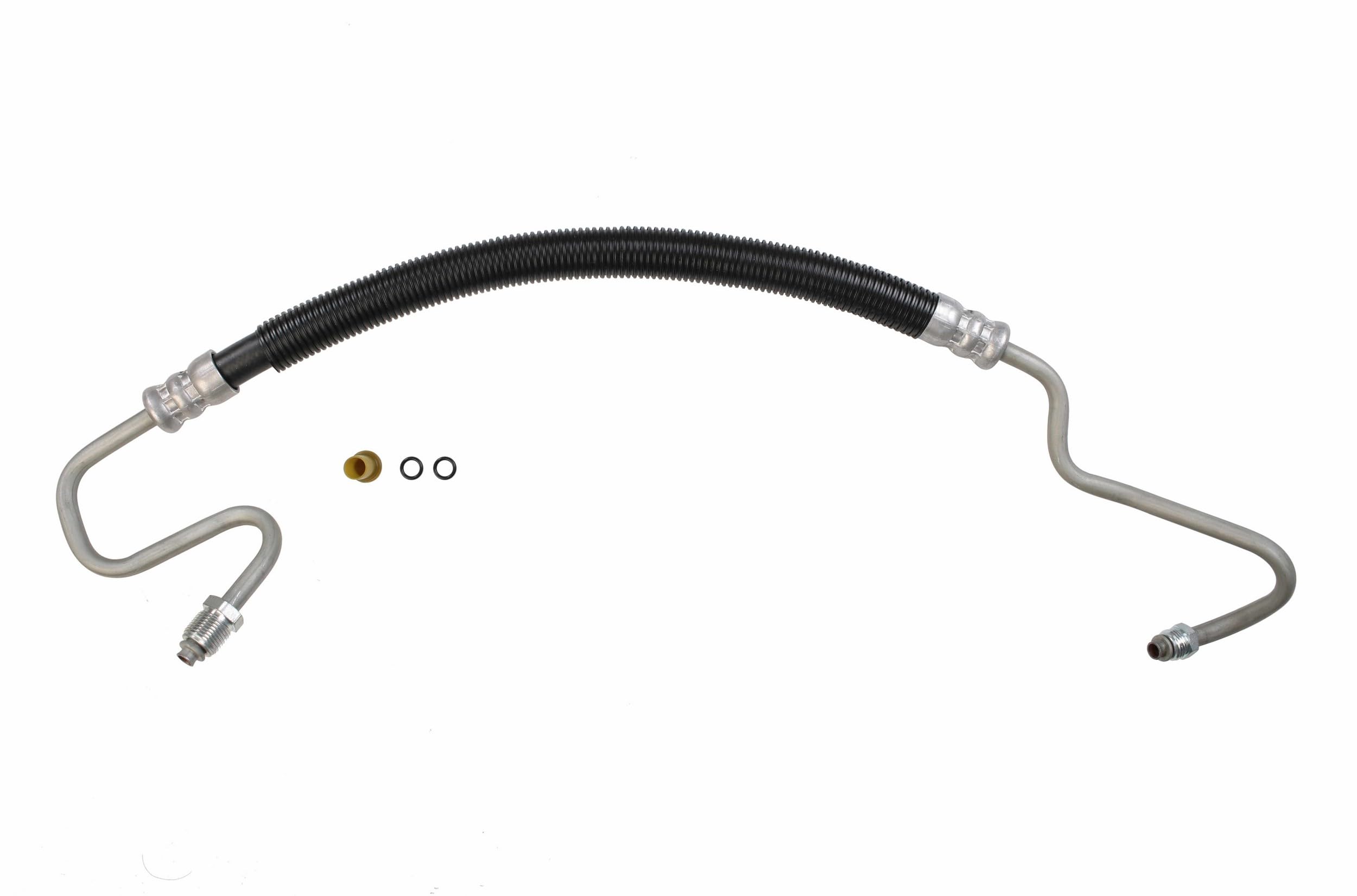 Sunsong 3401061 power steering hose front view, precise fit for Cadillac and GM trucks.