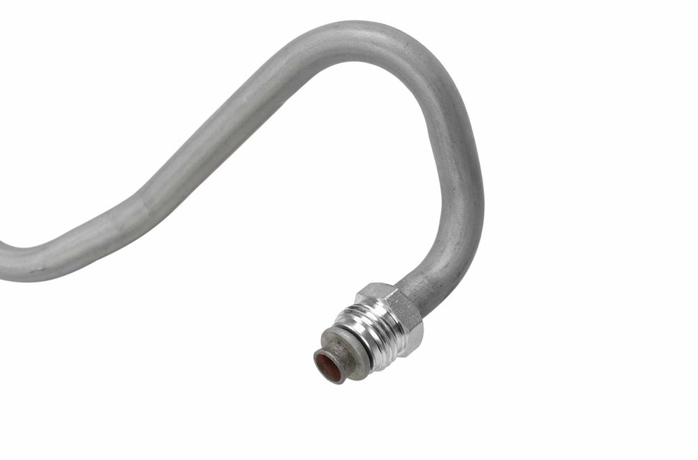 Sunsong 3401061 power steering hose with zinc-plated tubing for weather resistance.