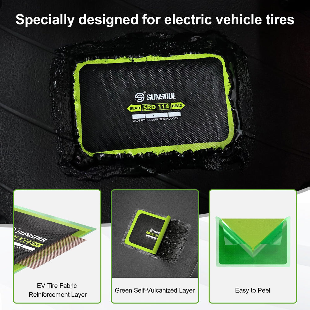 SUNSOUL puncture patch resists heat and pressure for roadside fixes