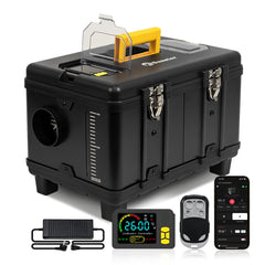 Sunster 8kW diesel heater in toolbox design for portable warmth on the go.