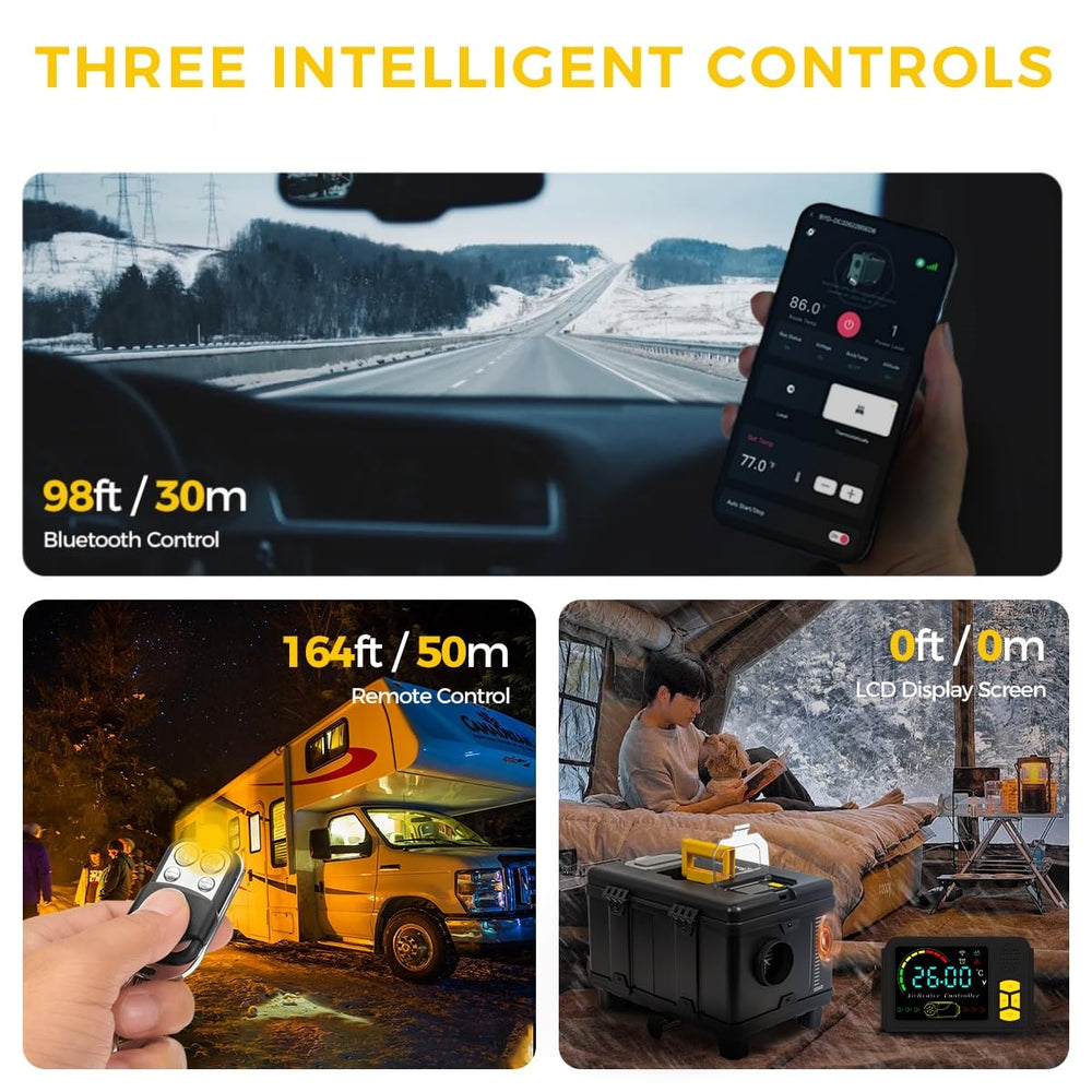 Sunster diesel heater app control display for precise settings.