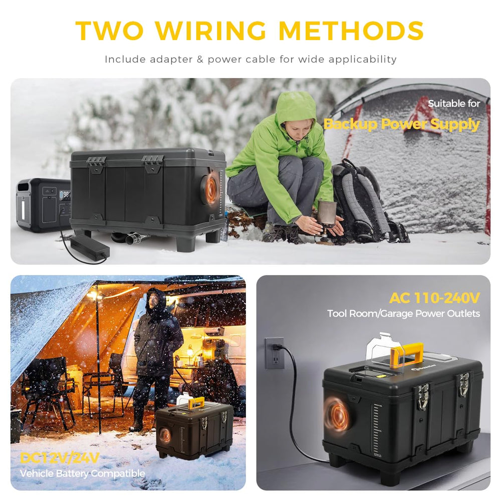 Sunster ventilation mode circulates warm air in campers and garages.