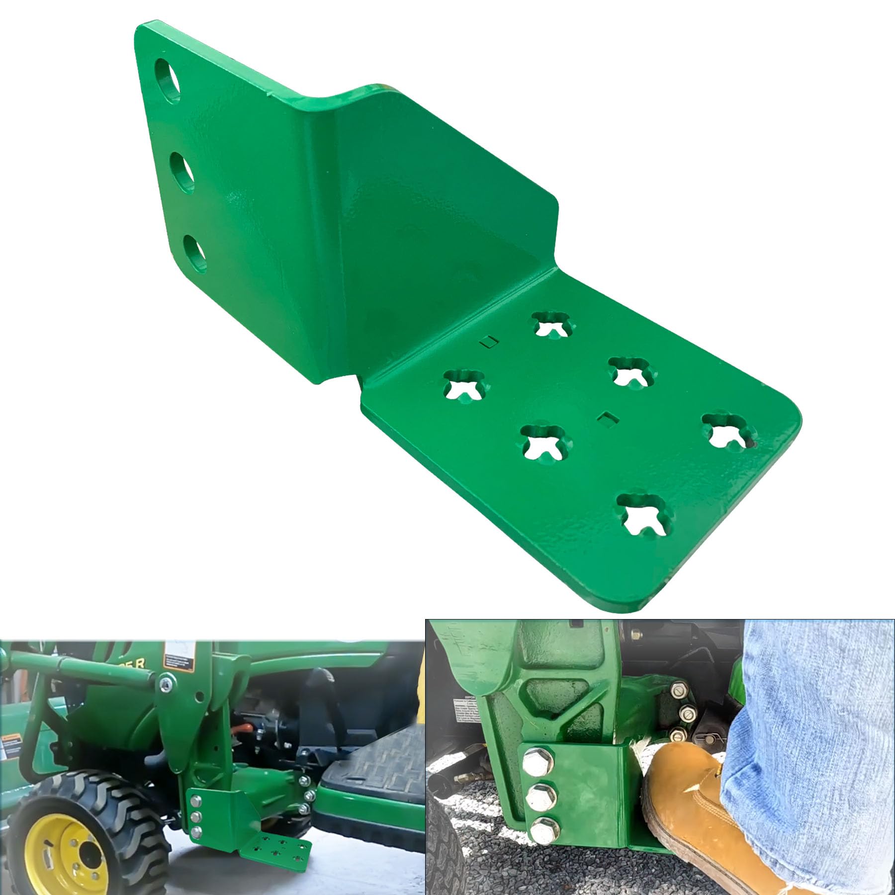 SUONE bolt-on 6-inch tractor driver step improving cab access for the John Deere model