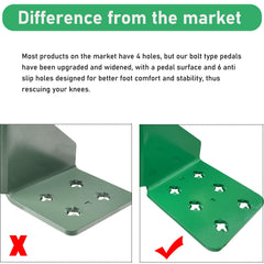 SUONE green powder-coated steel pedal resists rust for daily use