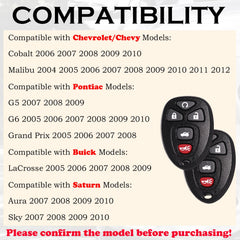 SUPALAND Chevy Cobalt remote key fob with pre-installed battery for easy swap