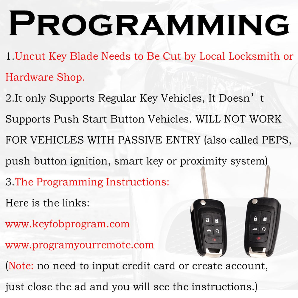 SUPALAND key fob for Chevy Malibu remote-fob, ready-to-program for seamless access.