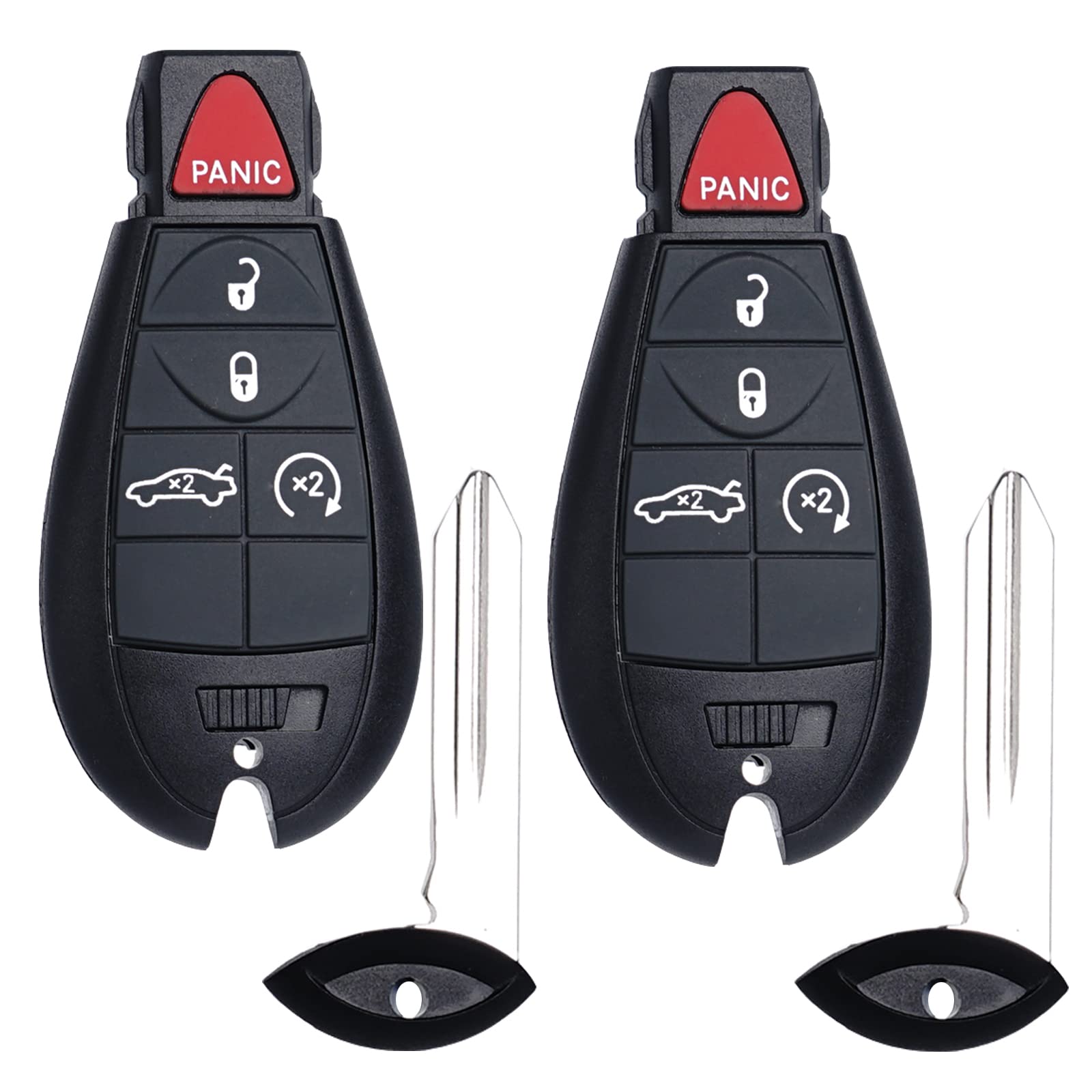 SUPALAND Dodge Charger remote fob front view with pre-installed battery ready to program