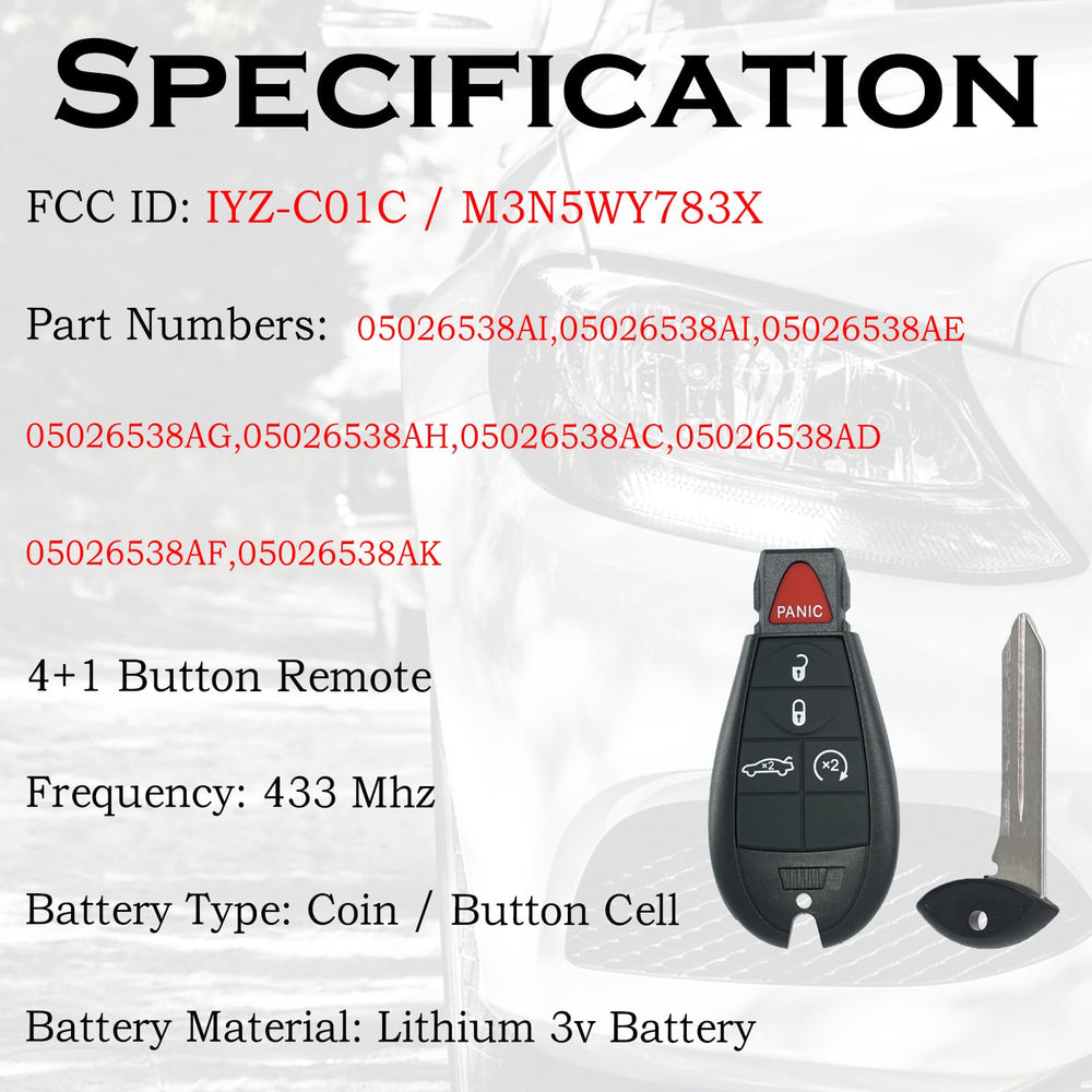 SUPALAND Dodge Charger remote fob side close-up highlighting controls