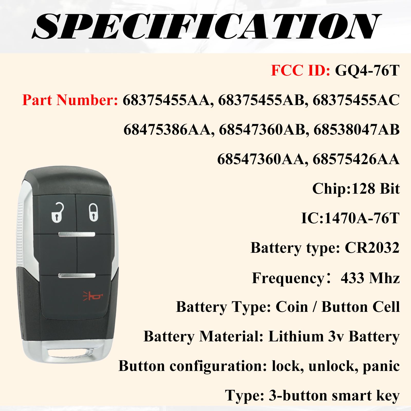 Supaland Dodge Ram key fob electronics pre-installed for fast setup.