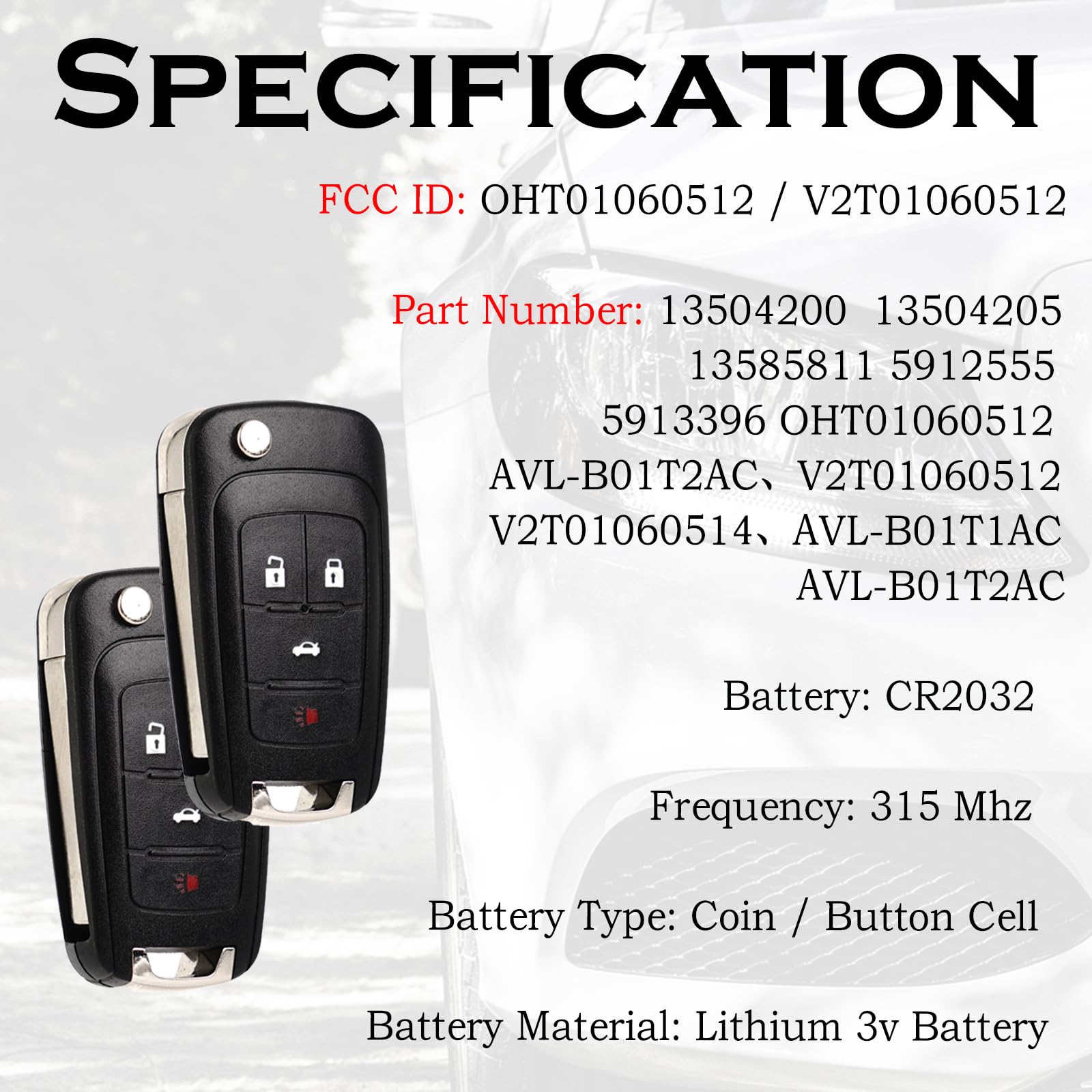 SUPALAND Camaro flip key fob, sleek design for convenient start