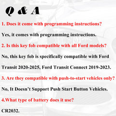 SUPALAND Ford Transit Connect key fob ready to program for easy setup.